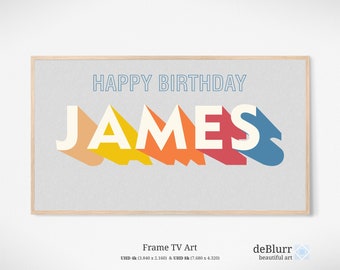 Personalized Happy Birthday Frame TV Art • Customized Birthay Frame Art • <24h Deiveray • Personalized Kids Birthday TV Art • for Samsung TV