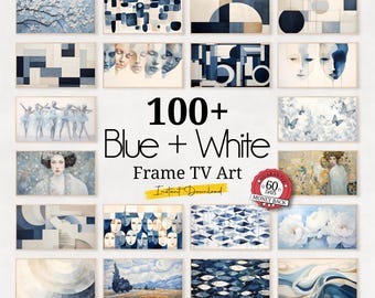 Blue & White Frame TV Art: 100+ Nautical Abstract Designs (Digital Download)