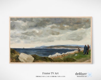 Frame TV Art Vintage Seascape Painting • Beautiful TV Art • Digital Downloadable Art • Instant Download • for Samsung Frame