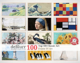 Frame TV Art • 100 der weltbesten Gemälde • Klassisches Kunst Bundle • Gemälde und Bilder berühmter Künstler • Galerie • für Samsung TV