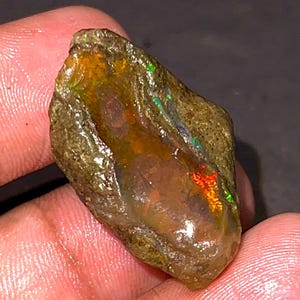 Opal Rough, Natural Ethiopian Oil Opal, Specimen Crystal Opal, Welo Fire Flashy Fire Opal,Jewelry Making Supply Opal Rough Gemstone, 47.50CT