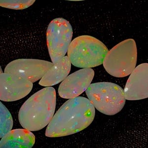 11x7 mm Opal Lot, Opal Cabochon Lot, AAA Top Quality Natural Ethiopian Opal Cabochon Lot, Welo Opal Making Jewelry, Pear Shape Opal Gemstone