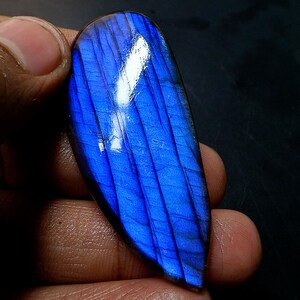 Blue Labradorite Fancy Shape Cabochon AAA+ One Top Quality Dark Blue Labradorite Loose Gemstone For Making Jewelry 89 Ct 57X24X7 MM S- 49