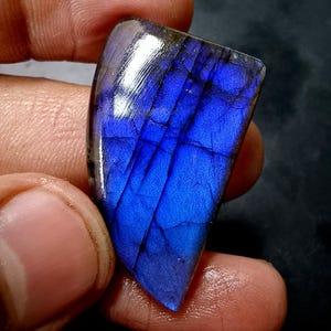 Blue Labradorite Fancy Shape Cabochon AAA+ One Top Quality Dark Blue Labradorite Loose Gemstone For Making Jewelry 50 Ct 36X23X6 MM S- 53