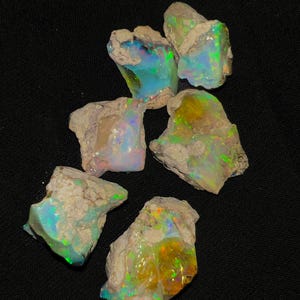 Opal Rough Lot, Large 5 Pcs, 50 Cts AAA Grade, Natural Ethiopian Opal Raw, Suitable For Cut And Jewelry, Fire Opal Crystal, Welo Opal, Opal