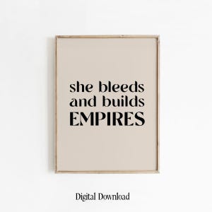 Feministische Inspirierende Kunst: Empowering Women, Beige Typografie (Digitaler Download)