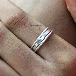 925 Sterling Silver Rolling Ring Puzzle Ring Birthday Ring Silver Three Interlocking  Ring Three Rolling Handmade Jewelry Speared  Ring R251