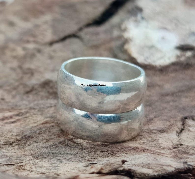 925 Sterling Silver Wide Band Ring | Minimalist Unisex Jewelry - Etsy ...