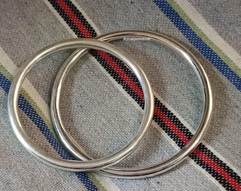 Set di 2 braccialetti solidi, bracciale spesso in argento sterling 925: gioielli con bracciale semplice e massiccio