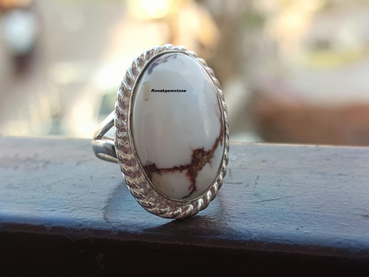 925 Sterling Silver Western Bohol White Buffalo Turquoise