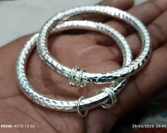 2 Set Solid SterlingBangle, 925 Sterling Silvers Bangles, Valentine's Day Gift, Stackable Bracelet Beautifull