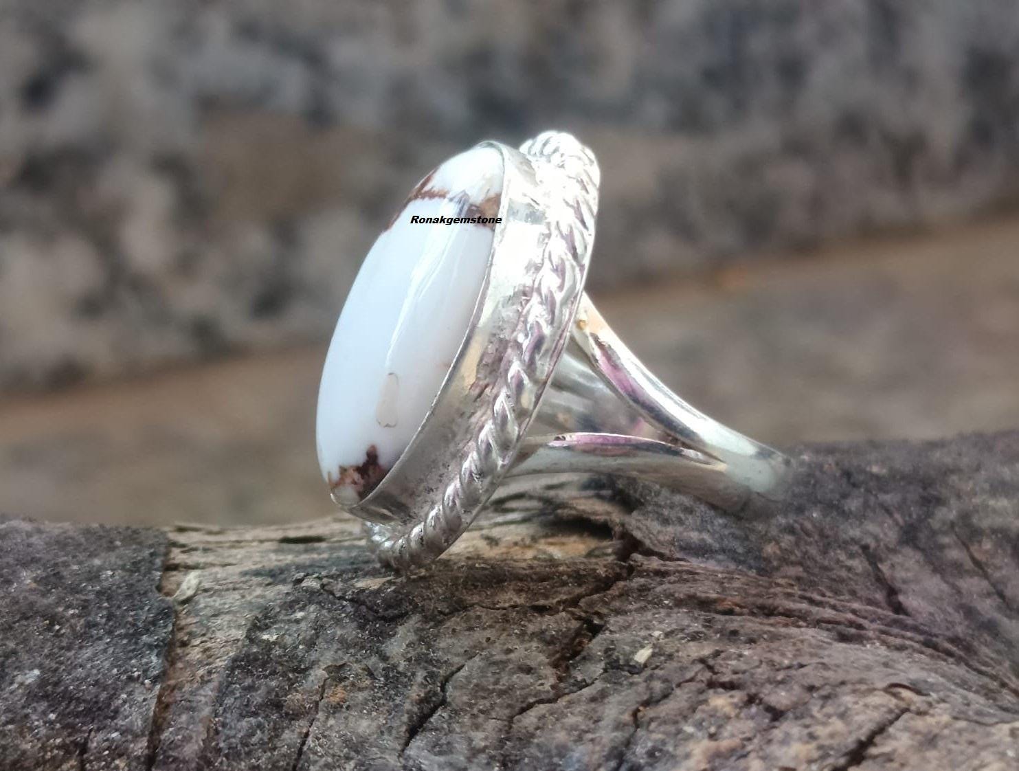 925 Sterling Silver Western Bohol White Buffalo Turquoise