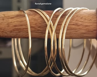 Solid Brass Bangle Set – Stackable Boho Bracelets Handmade Brass Indian Bracelet