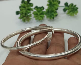 Sterling Silber Manschette Armband handgemachte Boho Minimalist Schmuck, offen stapelbar Armband Geschenk für Frauen