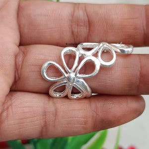 Sterling Silber Blumen Spinner Ring: Handgemachter 925 Statement Schmuck