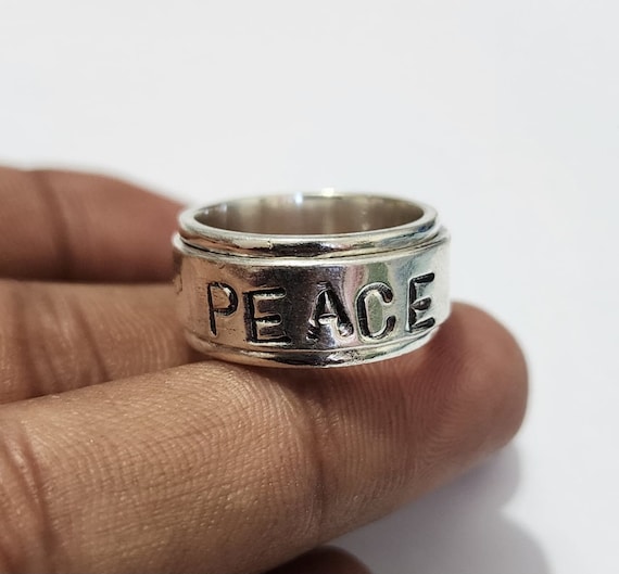 Sterling Silver Peace Spinner Ring Sterling Silver Peace Spinner Ring