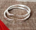 2 Set Solid Sterling Silver Bracelet  925 Sterling Silver Jewelry  Handmade Adjustable Bangle  Hand Crafted  Wrap Bangle  Hand Datable R213