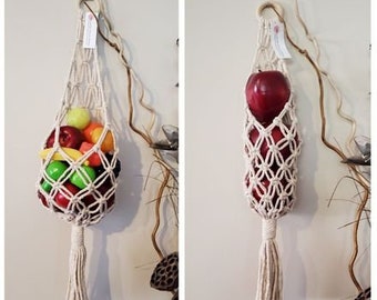 Macrame Fruit Hanger, Fruit Basket, Kitchen Decor, Hanging Fruit and Vegetable Basket, Kitchen Storage, Caravan Storage