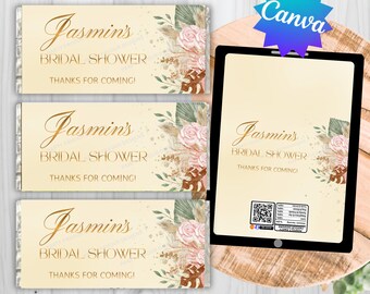 Wedding, Engagement Party Favour Chocolate Bar Wrapper. Mini Chocolate Labels. Custom digital download