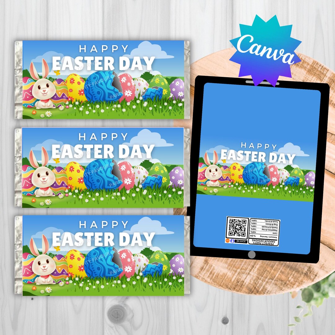 Easter Theme Party Favour Candy Bar Wrapper. Mini Chocolate Labels. - Etsy