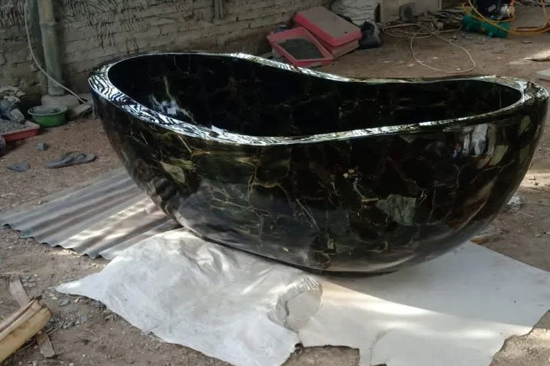 Petrified Wood Black Bathtub Marble Bathtub for Bathroom Etsy