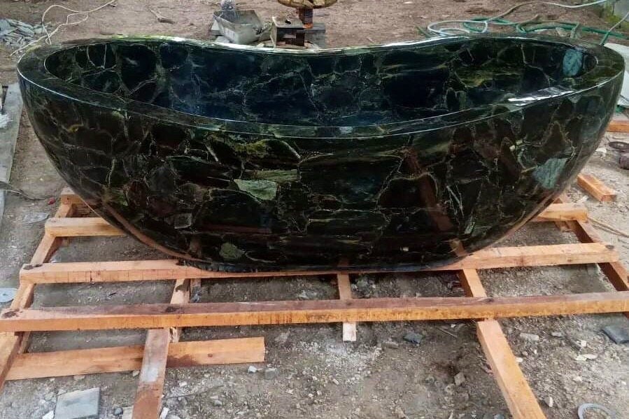 Petrified Wood Black Bathtub Marble Bathtub for Bathroom Etsy
