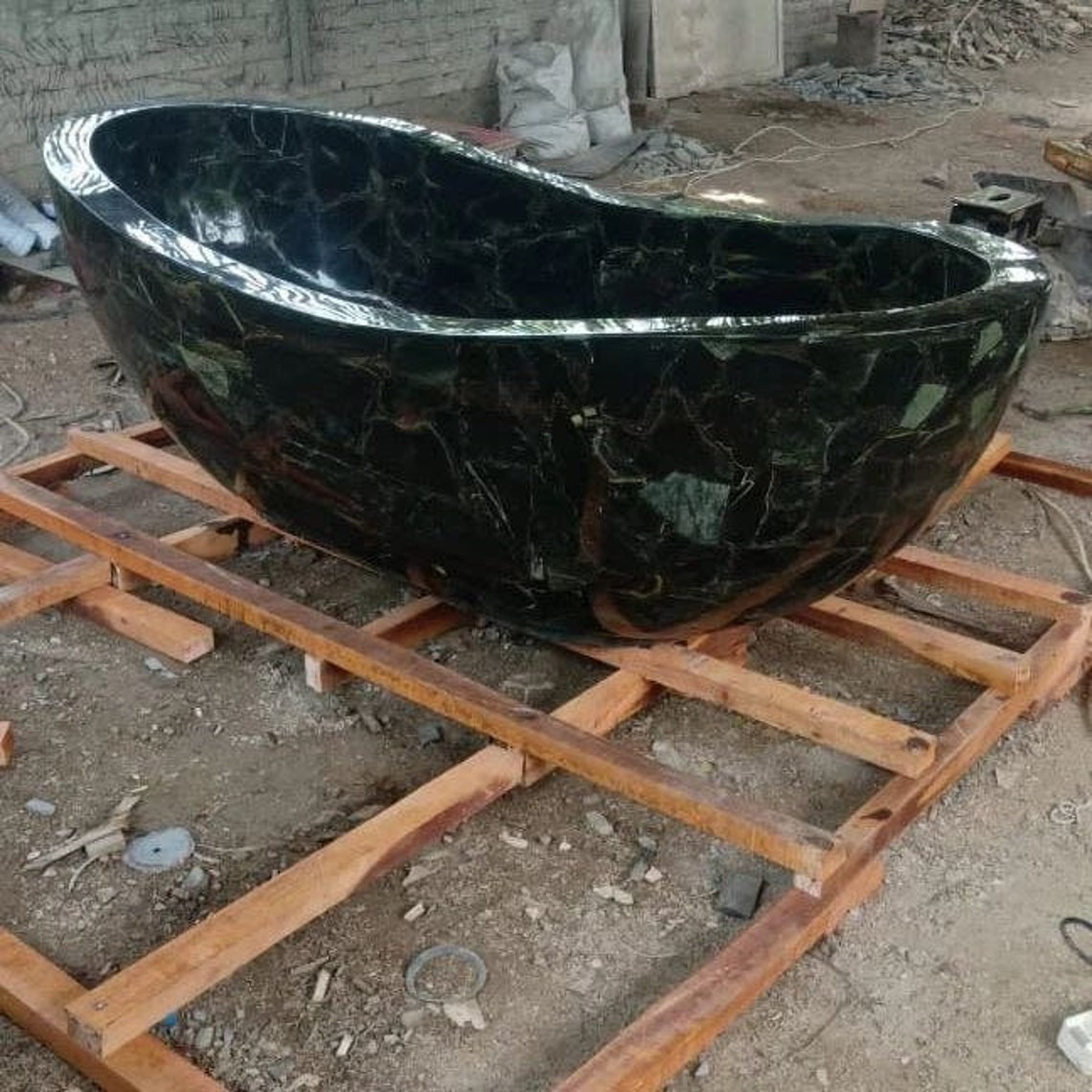 Petrified Wood Black Bathtub Marble Bathtub for Bathroom Etsy