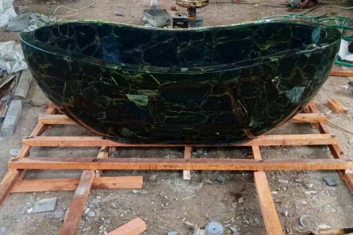 Petrified Wood Black Bathtub Marble Bathtub for Bathroom Etsy