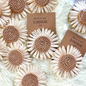 BLUMENKIND fragen | Haarspange Blume |personalisierbar | Geschenk | Blumenmädchen | handmade | Hochzeit | Gastgeschenk
