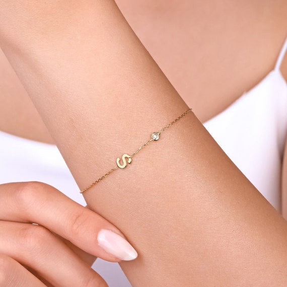 Letter Charm | Initial Necklace Pendant | Monogram Gold Charm Bracelet –  Helen Ficalora