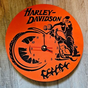 Harley, Harley-Davidson clock, wall clock, wall decoration, home decoration, biker, biker clock, rocker, motorcycle, clock
