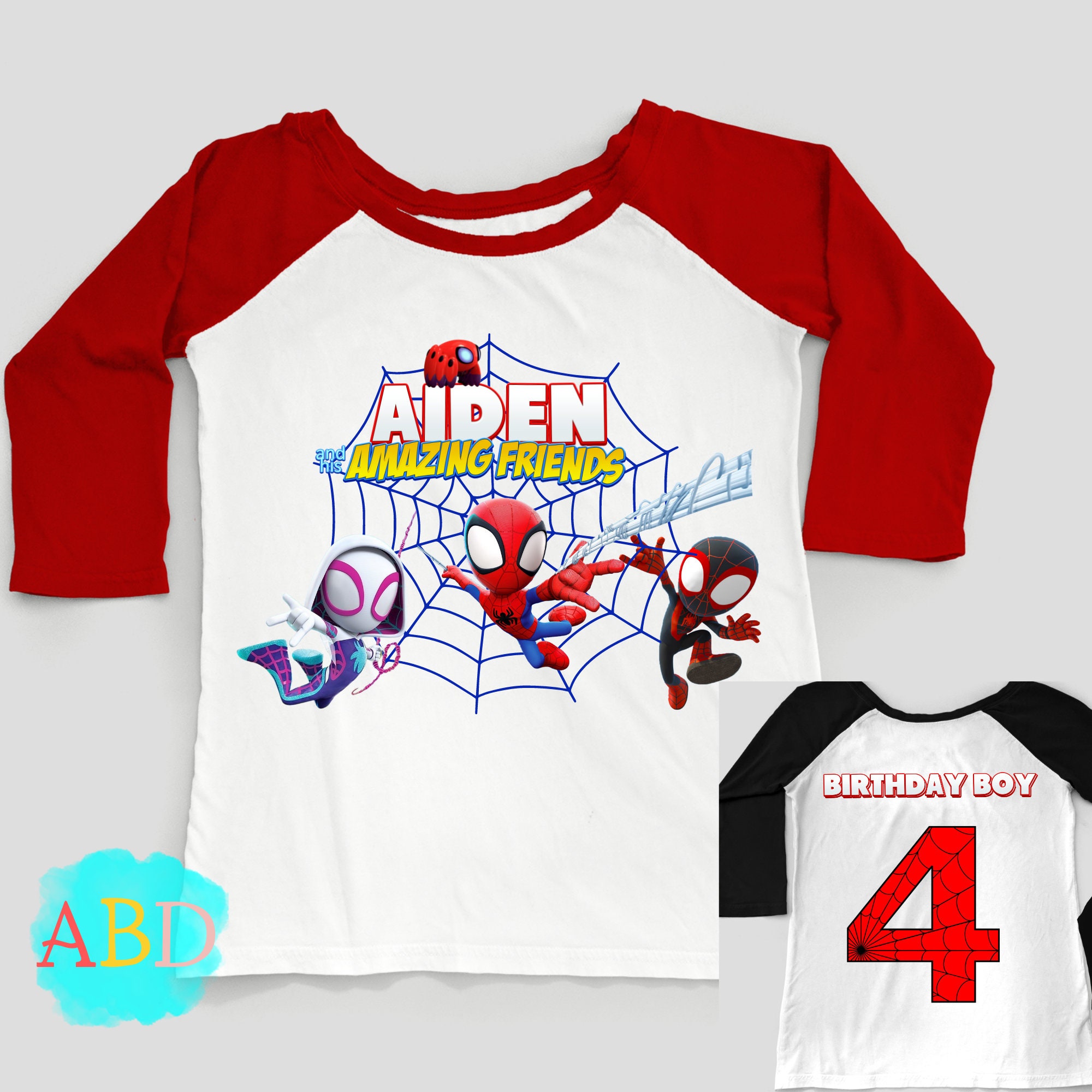 Personalised Spidey Kids Birthday Baseball Style Shirt Happy Etsy UK