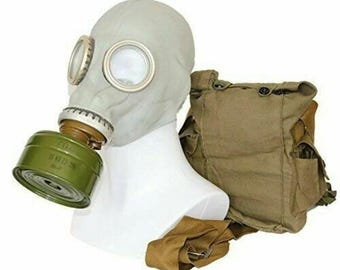 Máscara antigás soviética vintage GP-5 gris | Auténtico excedente militar de la URSS | Utilería de Chernobyl Stalker | Guerra Fría | Máscara civil | Juego completo | Talla 4