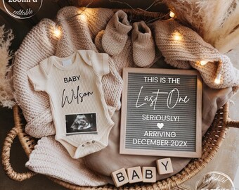 Digital Last One Pregnancy Announcement, Editable The Grand Final Baby Reveal