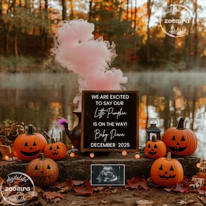 Faire-part de grossesse magique pour Halloween : révélation du sexe de la sorcière sorcière (téléchargement numérique)