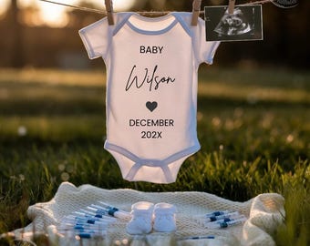 Simple IVF Pregnancy Announcement, Editable Clothesline Baby Reveal Template