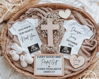 Twins Pregnancy Announcement: Christian Religious Reveal Template (Digital Download)