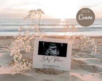 Beach Baby Announcement: Gender Neutral Social Media Reveal (Digital)
