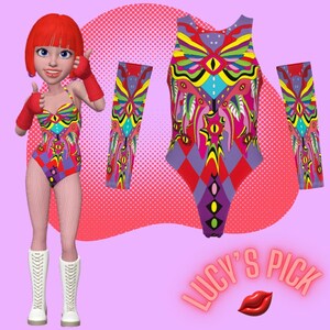 Rave Angel Red Women's Tank Rave Outfit, Unique Rave Bodysuit, Skinny fit, Rave Performance, With Gloves Rave Bodysuit