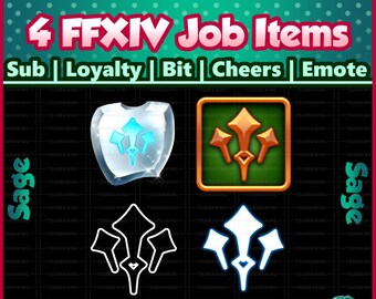 Fanart 4 Pack FFXIV Job ~ Sage ~ Twitch Sub / Lealtà / Bit / Saluti / Emote Badges