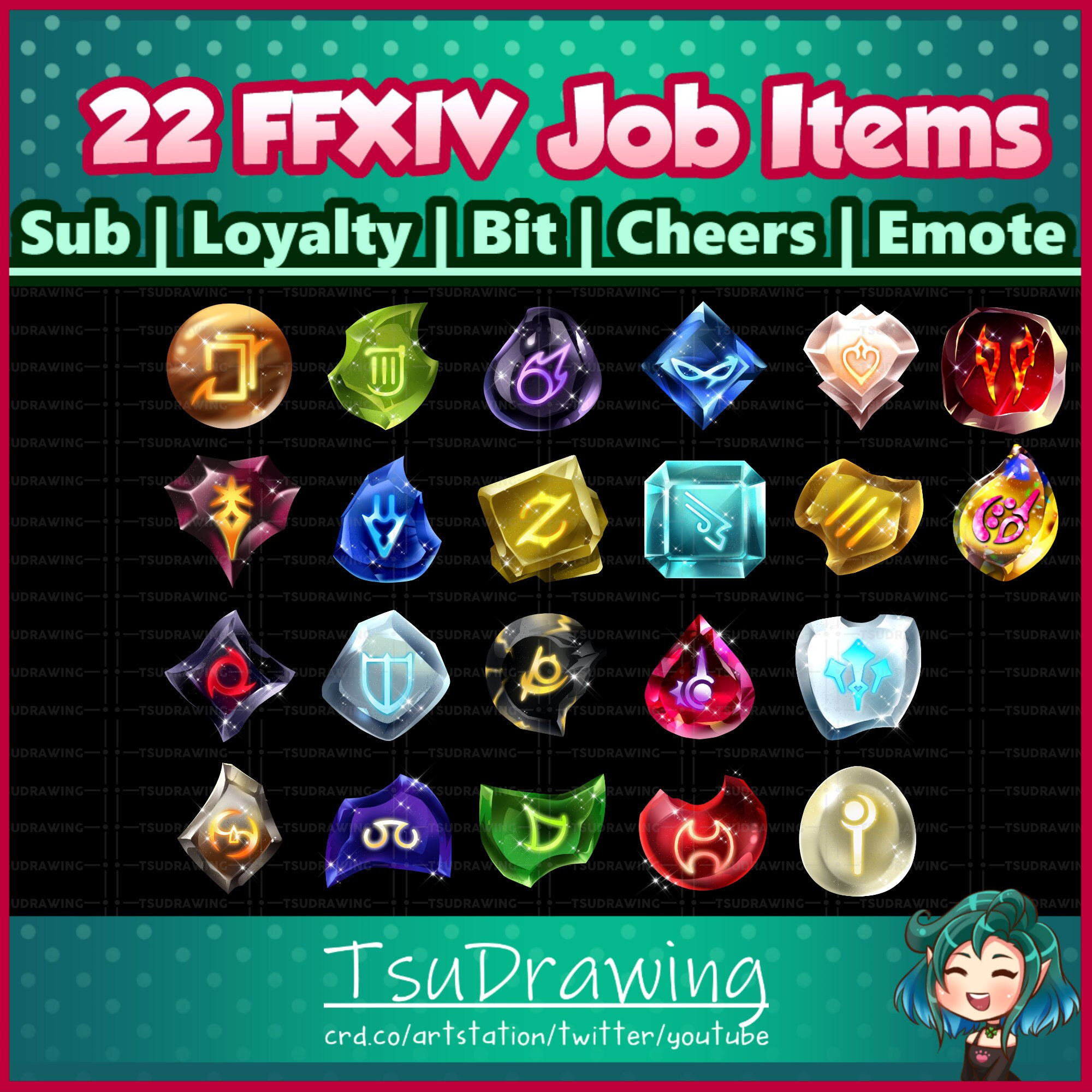 ファイナルファンタジーXIV ジョブアクリルマグネット 19種セット