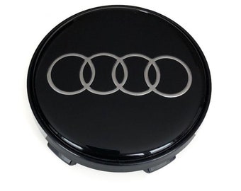 4 items 60mm / 57mm Audi wheel center hub caps covers new logo