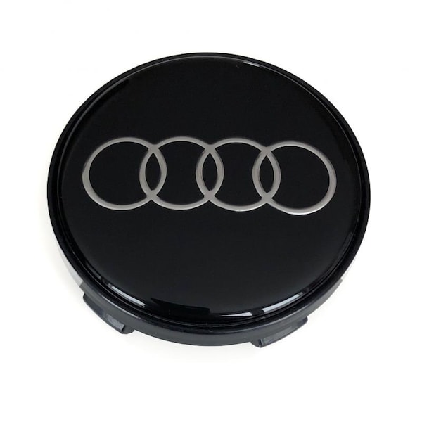 4 Stück 60mm / 57mm Audi Nabenkappen für Radnabenabdeckung neues Logo