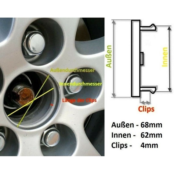 4 articoli Coprimozzi centrali Audi da 68 mm / 62 mm coprono il nuovo logo  -  Italia