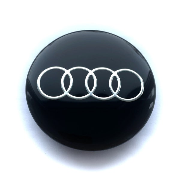 4 Stück 56 mm/52 mm große Audi-Radnabenkappen mit neuem Logo