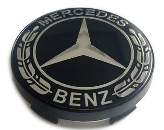 4 items 59mm / 54mm Mercedes Benz wheel center hub caps covers black laurel new logo