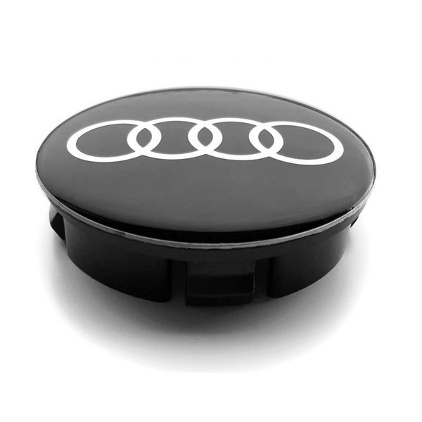 4 Stück 60 mm / 55 mm große Audi-Radnabenkappen mit neuem Logo