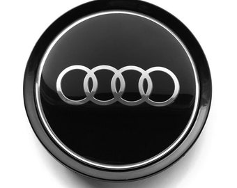 Wheel hub, center wheel cover for Audi cars 61mm black glossy