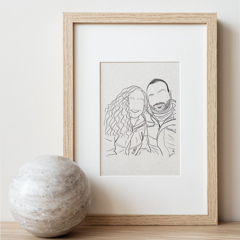 Custom Family Line Art, Custom Family Portrait, Faceless Drawing, Couples One Line Drawing From Photo, Minimalist Illustration image 4