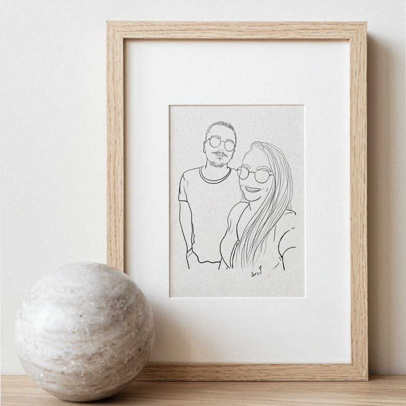 Custom Family Line Art, Custom Family Portrait, Faceless Drawing, Couples One Line Drawing From Photo, Minimalist Illustration image 2